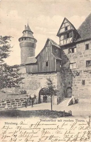 L339 Deutschland 1905 Nürnberger Westtor und Rundturm Postkarte