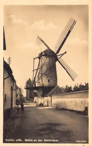 L339 Deutschland Xanter a Rh Mühle an der Stadtmauer Windmühle RPPC Postkarte