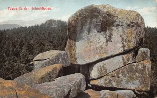 Deutschland Felspartie der Hohneklippen Klippen Vintage Postkarte