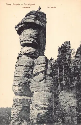 Deutschland Saechs Schweiz Basteigegebiet Wehlnadel Bergsteiger Klippen Postkarte
