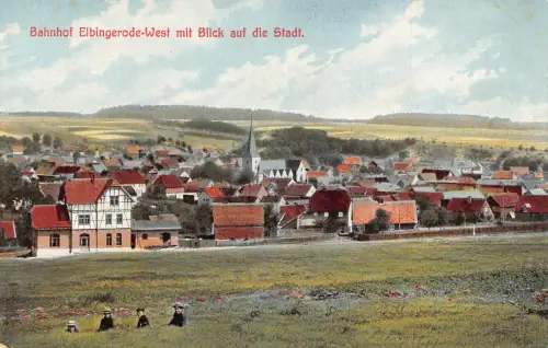 Deutschland Bahnhof Elbingerode West Stadtansicht Bahnhof Kinder Postkarte