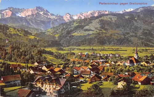Deutschland Partenkirchen gegen Dreitorspitze Vintage Postkarte