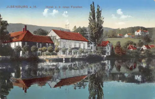 Deutschland Ilsenburg a Harz Hotel zd Roten Forellen Vintage Postkarte