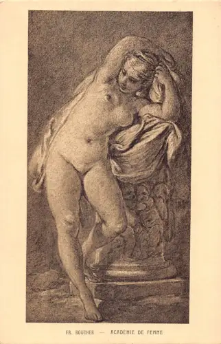 A089 Gemälde signiert Francouis Boucher Academie de Femme Vintage Postkarte