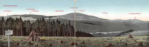 Deutschland Brocken Baerenklippe Ottofels Hohnsteine Panorama Postkarte