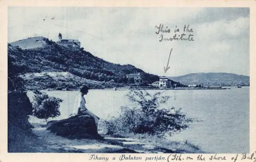 B167 Ungarn 1932 Tihany a Balaton Partjan See Vintage Postkarte