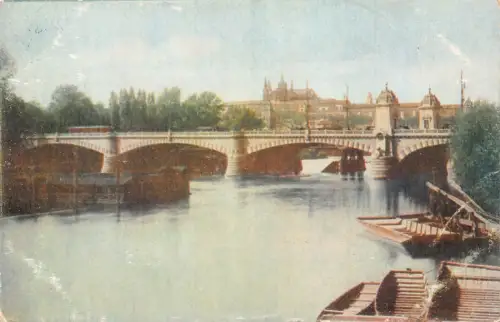 B173 Tschechien Prag Neue Kaiser Franzens Brücke Postkarte