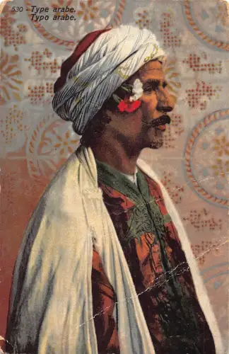 B172 Marokko 1927 Portrait eines arabischen Mannes Ureinwohner Ethno Vintage Postkarte