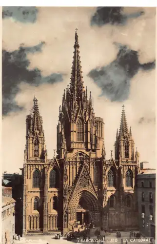 B170 Spanien Barcelona Kathedrale RPPC Vintage Postkarte