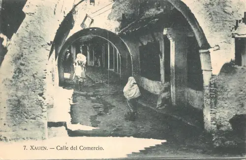 B172 Marokko Xauen Calle del Comercio Vintage Postkarte