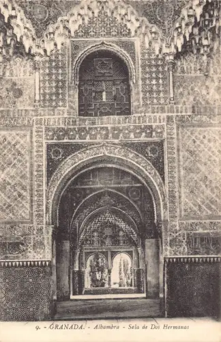 B170 Spanien Granada Alhambra Sala de Dos Hermanas Vintage Postkarte