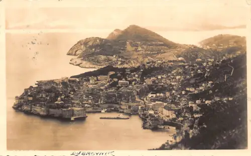 B167 Kroatien 1937 Dubrovnik Ragusa Gesamtansicht RPPC Vintage Postkarte