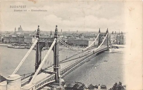 B167 Ungarn Budapest Erzsebet versteckte Elisabethbrücke Postkarte