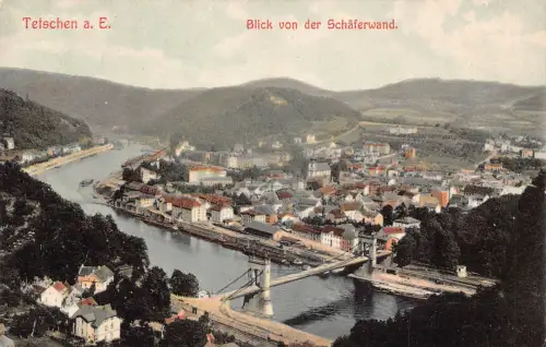 B176 Tschechien Decin Tetschen a E Blick von der Schaeferwand Postkarte
