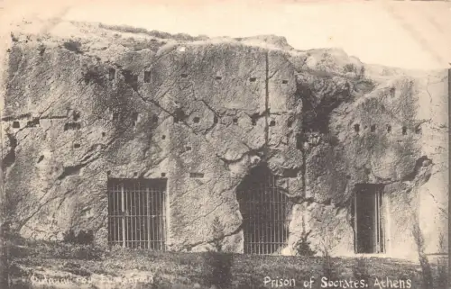 B176 Griechenland Gefängnis Sokrates Athen Vintage Postkarte