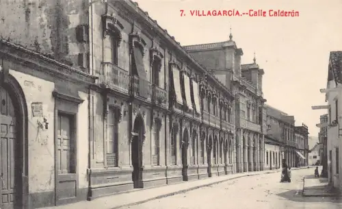 B176 Spanien Villagarcia Calle Calderon Vintage Postkarte