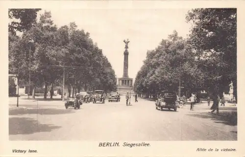 Deutschland Berlin Siegesallee Siegesallee Autos Oldtimer Postkarte