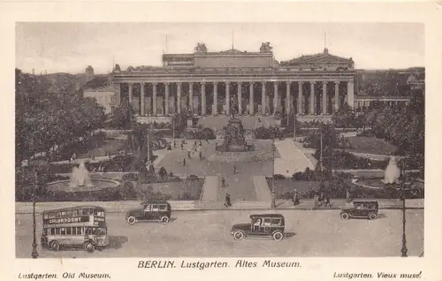 Deutschland Berlin Lustgarten Altes Museum Doppeldecker Bus Autos Oldtimer Postkarte