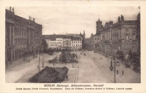 Deutschland Berlin Schlossplatz Brunnen Königsstall Vintage Postkarte