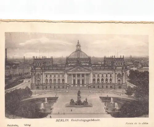 Deutschland Berlin Reichstagsgebaeude Gebäude Vintage Postkarte
