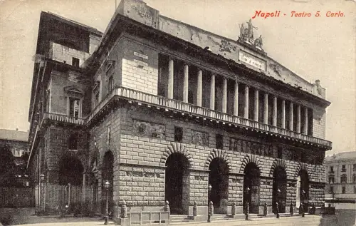 L278 Italien Napoli Neapel Teatro S Carlo Theater Vintage Postkarte