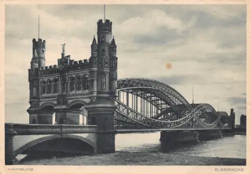 Deutschland Hamburg Elbbbrückebrücke Vintage Postkarte