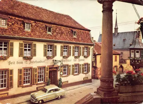 Deutschland 1957 Gasthaus Pension Zur Kanne Deidesheim Anzeige Weinstraße Auto Postkarte
