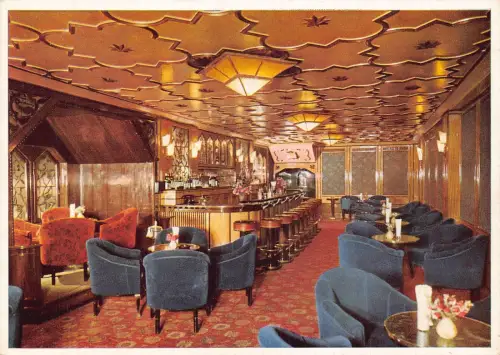 Deutschland Hamburg Hotel Reichshof Bar Vintage Postkarte