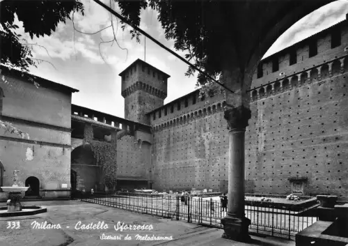 Italien Milano Mailand Castello Schloss Sforzesco RPPC Vintage Postkarte