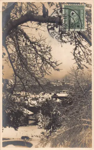 A906 Tschechien 1927 Praha v zima Prag RPPC Vintage Postkarte