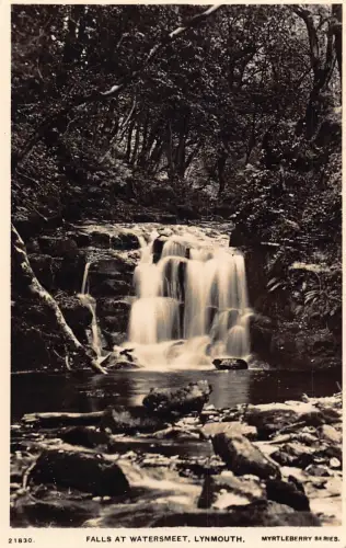 A905 England Falls at Watersmeet Lynmouth RPPC Vintage Postkarte