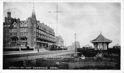 A905 England 1908 bexhill on Sea Sackville Hotel Vintage Postkarte