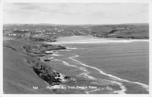 A904 England Polzeath Bay von Pentire Point RPPC Vintage Postkarte