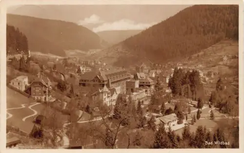 L341 Deutschland 1934 Bad Wilbad Panoramablick RPPC Vintage Postkarte