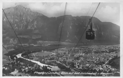 L343 Deutschland 1930 Seilbahn Blick auf Bad Reichenhall Staufen Oldtimer Postkarte
