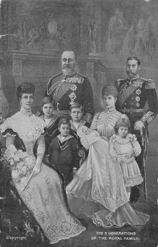 A907 Britisches Königshaus Die drei Generationen der Familie König Edward VII Postkarte