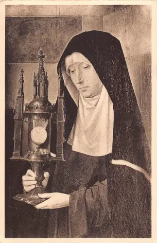 A907 Brügge Krankenhaus Saint Jean Mariage Mystique Catharina Nonne Detail Postkarte