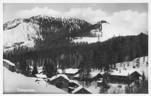 L341 Deutschland Wurzhütte Berghütte RPPC Vintage Postkarte
