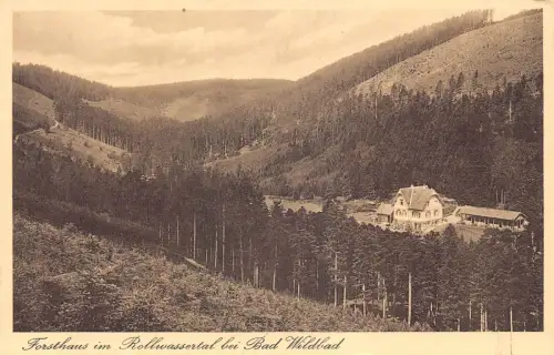L341 Deutschland Forsthaus im Rollwassertal bei Bad Wilbad Haus Vintage Postkarte