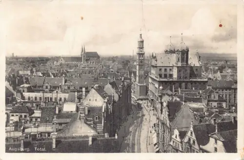 L342 Deutschland 1913 Augsburg Panoramablick Vintage Postkarte