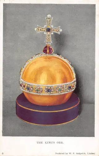 A908 British Royalty The King's Orb Vintage Postkarte