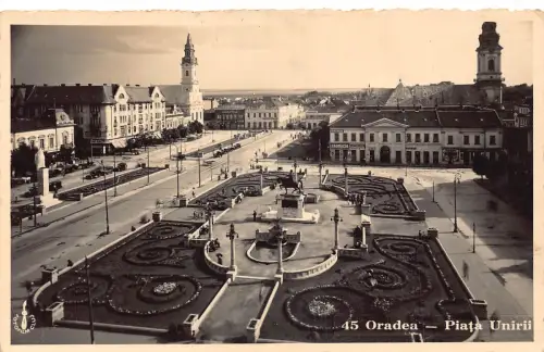 L510 Rumänien Nagyvarad Oradea Piata Unirii 1932 Echtfoto Vintage Postkarte