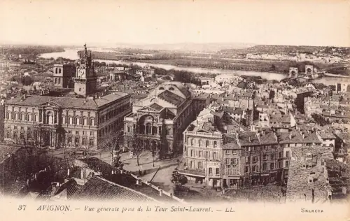 C017 Frankreich Avignon Vue generale pris de la Tour Saint-Laurent Vintage Postkarte