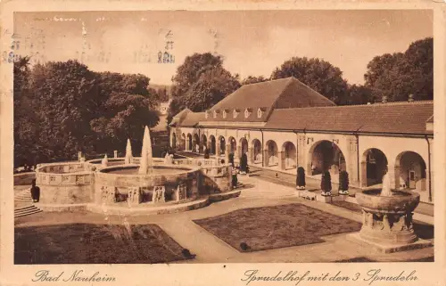 L012 Deutschland 1929 Bad Nauheim Bäder Brunnen Vintage Postkarte