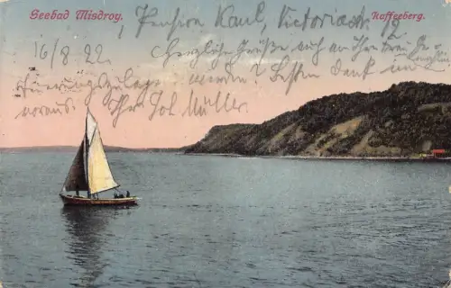 L011 Deutschland 1922 Seebad Misdroy Boot Vintage Postkarte