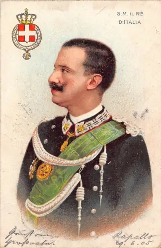 L407 Italien Royalty 1905 König Viktor Emmanuel III Vintage Postkarte