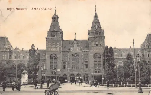 L177 Niederlande Amsterdam Rijks Museum Fahrrad Oldtimer Postkarte
