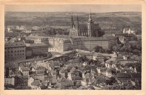 L176 Tschechien Prag Praha Hradschin von Petrin Panoramablick Vintage Postkarte