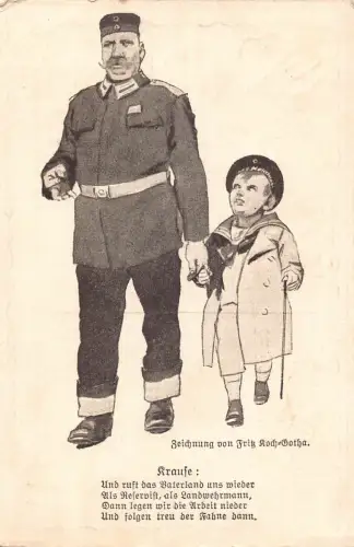 L407 Deutschland 1916 1. Weltkrieg Soldat und Sohn Uniformen Feldpostkarte