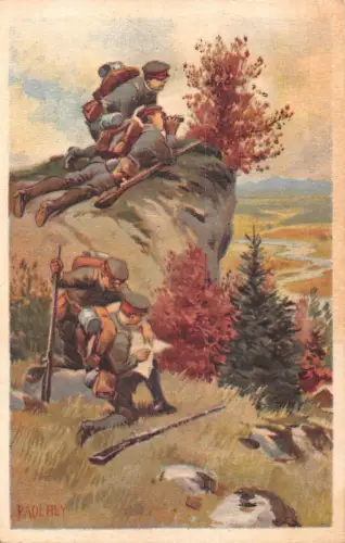 L407 Deutschland WWI Soldaten Paul Hey signiert Vintage Postkarte